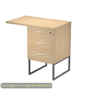 Cassettiera alta 3 cass. Top supp. met. antr 80x50/50X80xH.74,4 cm montata Blade Artexport rovere 419MET+TOP80/C-AF