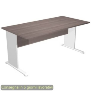 Scrivania frassino toscano 160x80xH72 cm gamba a pannello grigia con piede metallico linea Presto Artexport 003L/F5