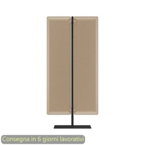 Piantana mobile in metallo nero con 2 pannelli fonoassorbenti avorio Moody Artexport 83,8xH.140 cm BSJ12-IB+BSAM-AQ
