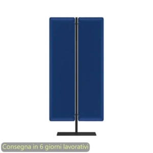 Piantana mobile in metallo nero con 2 pannelli fonoassorbenti blu Moody Artexport 83,8xH.160 cm BSJ14-IT+BSAM-AQ