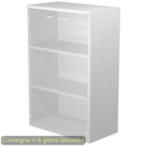 Mobile medio Presto 2 ripiani - ante in vetro satinato struttura bianco Artexport 80x44xH.120 cm - 535-69G