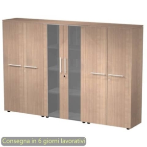 Composizione 3 armadi medi con ante 162,8x43xH.158,2 cm Flora Artexport ciliegio arabis - 937T-73x2-74/K