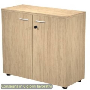 Mobile basso con ante in melaminico con serratura 80x35xH.72 cm Presto Artexport rovere - 030-67M/C
