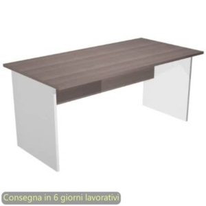 Scrivania frassino toscano 160x80xH72 cm gambe a pannello grigia linea Presto Artexport - 003PAN/F5