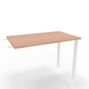 Dattilo scrivania sospeso piano noce canaletto 100x60xH.75 cm gamba sezione aquadrata in cciaio bianco Practika