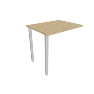 Dattilo scrivania sospeso piano rovere 80x60xH.75 cm gamba sez. quadrata in acciaio argento Practika ECDM080-RK-A