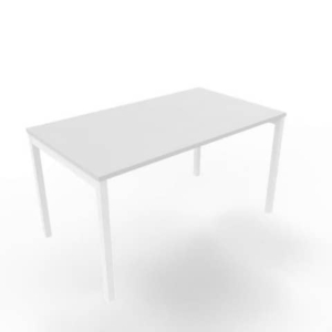 Scrivania piano grigio 140x80xH.75 cm gamba a ponte in acciaio bianco linea Practika P3 Quadrifoglio - ECSPT140-GR-I
