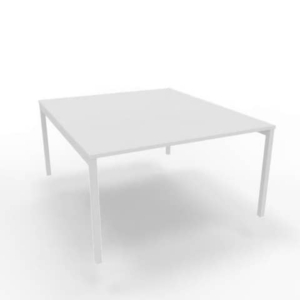 Bench piano bianco 140x160xH.75 cm gamba a ponte in acciaio bianco linea Practika P3 Quadrifoglio - ECBEC14-BA-I