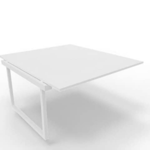 Postazione aggiuntiva bench piano bianco 140x160xH.75 cm gamba ad anello in acciaio bianco Practika P2 ECBIA14-BA-I
