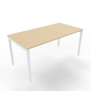 Scrivania piano rovere 160x80xH.75 cm gamba a ponte in acciaio bianco linea Practika P3 Quadrifoglio - ECSPT160-RK-I