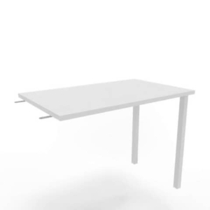 Dattilo scrivania sospeso piano bianco 80x60xH.75 cm gamba sez. quadrata in acciaio bianco Practika ECDM080-BA-I