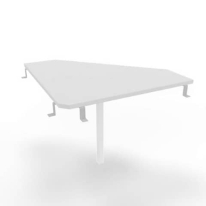Raccordo 90° piano grigio 84x84xH.75 cm gamba in acciaio bianco per scrivanie Practika P3 Quadrifoglio ECRA9003-GR-I