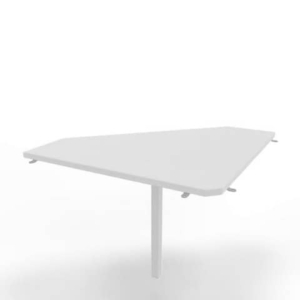 Raccordo 90° piano bianco 84x84xH.75 cm gamba in acciaio bianco per scrivanie Practika P1 Quadrifoglio ECRA9001-BA-I