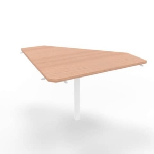 Raccordo 90° piano noce canaletto 84x84xH.75 cm gamba in acciaio bianco per scrivanie Practika P1 ECRA9001-NO-I