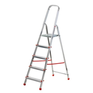 Scala in alluminio Scalamìa rinforzata Gierre 5 gradini - 0.46x1.06xH.1.63 m AL150