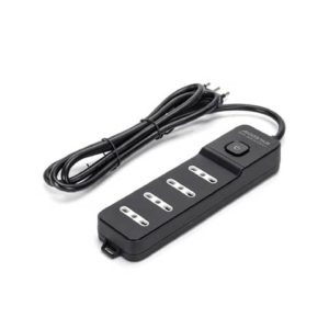 Multipresa bassa a 4 vie P17/P11 con interruttore 16A - cavo 1,5 m Aigostar nero - 281915