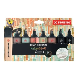 Evidenziatori Stabilo Boss Nature Colors - colori assortiti - conf. 8 pezzi - 70/8-2-1