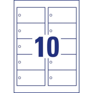 Cartellini micro-perforati Avery ultraresistenti in plastica da 190µ rettangolari in conf. da 100 pz T3001-10