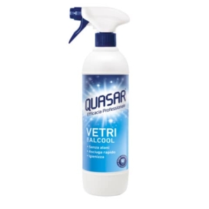 Detergente per vetri in spray Quasar con alcool in flacone da 580 ml - 40895PIT