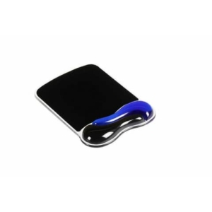 Tappetino per mouse con poggiapolsi Kensington Duo Gel Wave nero/blu - 62401