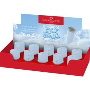 Temperamatite Faber-Castell grip mini - 1 foro - conf. 10 pz - colore blu cielo 183774