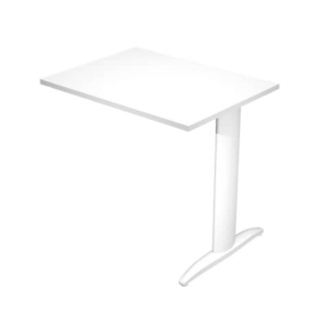 Allungo diretto con fianco metal a T 80x60xH.72 cm bianco Presto gamba bianco opaco 9010 - ALL-PRM-3-AN