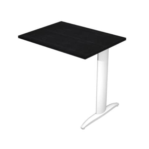 Allungo diretto con fianco metal a T 80x60xH.72 cm nero venato frassino Presto gamba bianco opaco 9010 -