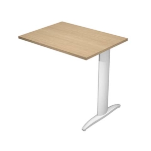 Allungo diretto con fianco metal a T 80x60xH.72 cm rovere Presto gamba grigio alluminio 9006 - ALL-PRM-C-AA
