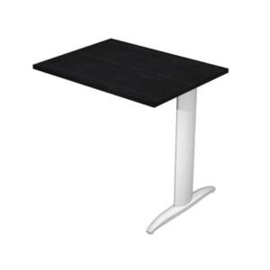 Allungo diretto con fianco metal a T 80x60xH.72 cm nero venato frassino Presto gamba grigio alluminio 9006 -