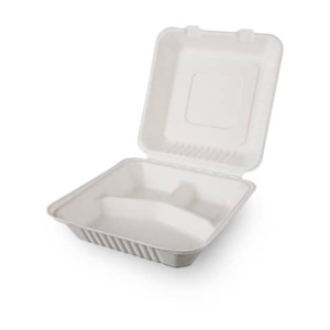 Menù Box in polpa di cellulosa Dopla Professional - 3 scomparti bianco - conf. 50 pz - 20218