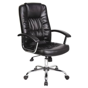 Poltrona direzionale nera ecopelle con braccioli Office Products Cyprus 23023361-05