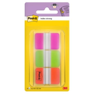 Segnapagina removibili Post-it® Index Strong 686 - 3 colori vivaci 3 blocchetti da 22 - 686-PGOEU