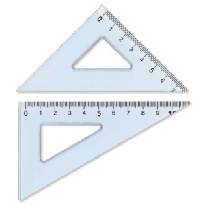 Set 2 squadre Arda Uni 12 cm da 45° + 60° in plastica termoresistente 70312SS