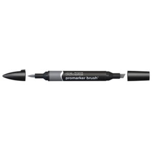 Pennarelli Winsor&Newton Promarker Brush doppia punta scalpello-pennello - cool grey 4 CG4 - 0204158
