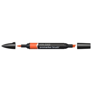 Pennarelli Winsor&Newton Promarker Brush doppia punta scalpello-pennello - bright orange O177 - 0204051