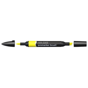 Pennarelli Winsor&Newton Promarker Brush doppia punta scalpello-pennello - yellow Y657 - 0204173