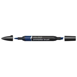 Pennarelli Winsor&Newton Promarker Brush doppia punta scalpello-pennello - indigo blue V234 - 0204169