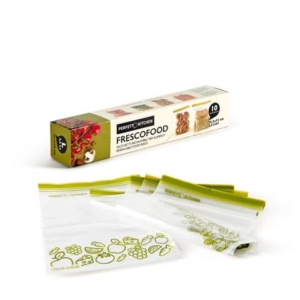 Sacchetti richiudibili per alimenti Perfetto ''Frescofood'' - conf. 10 pz L - 25,5x33 cm - 29163