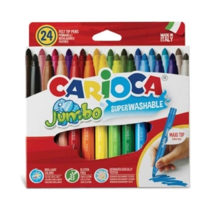 Pennarelli superlavabili Carioca Jumbo - conf. da 24 colori assortiti - 40570