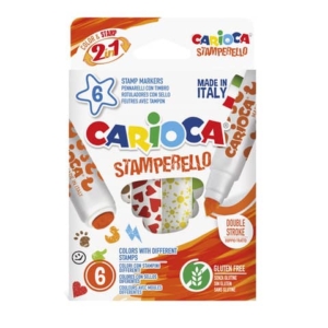 Pennarelli doppia punta Carioca Stamperello - conf. da 6 colori assortiti - 42279
