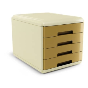 Cassettiera Arda Vintage Caramel 4 cassetti 29,5x38,5xH.28,2 cm ocra - 18P4PCA