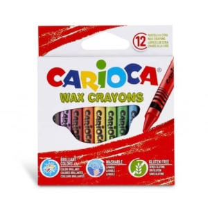Pastelli a cera Carioca Wax Crayons punta 8 mm - conf. da 24 colori assortiti - 42366