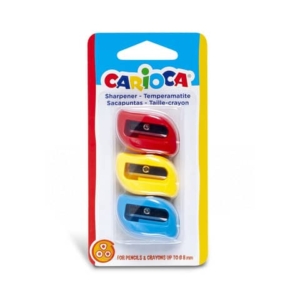 Temperamatite a 1 foro Carioca - blister 3 pezzi colori assortiti - 42095