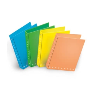 Raccoglitore ad anelli Pigna Monocromo - A4 27x32 cm 4 anelli Ø 30 mm colori assortiti fluo - 0227901