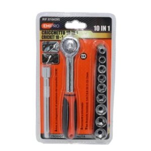 Cricchetto con prolunga e 9 chiavi a bussola Emi misura 5/13 mm - 8104395