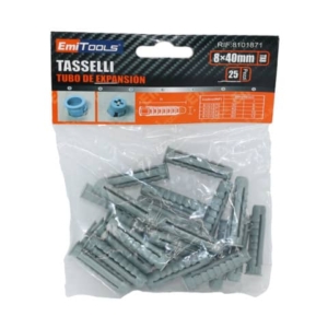 Tasselli in nylon per muro Emi 4 cm x  Ø 8 mm - colore grigio - conf. da 25 pezzi - 8101871