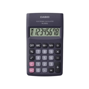 Calcolatrice tascabile ad 8 cifre Casio con cover in plastica blu HL-815L-BK-W-GP