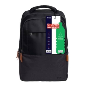 Zaino per laptop Trust Lisboa capacità fino a 16'' eco-friendly - nero - 25244