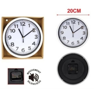 Orologio da parete Emi fondo bianco numeri neri Ø 20 cm - 8500330
