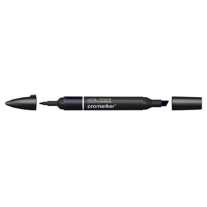 Pennarello Winsor&Newton Promarker doppia punta fine-larga - blue black XBB - 0203383